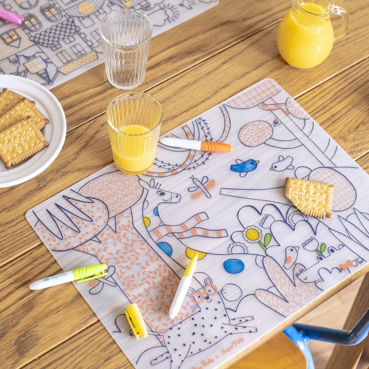 Set en silicone à colorier + 5 feutres Les Toupitis Moulin Roty