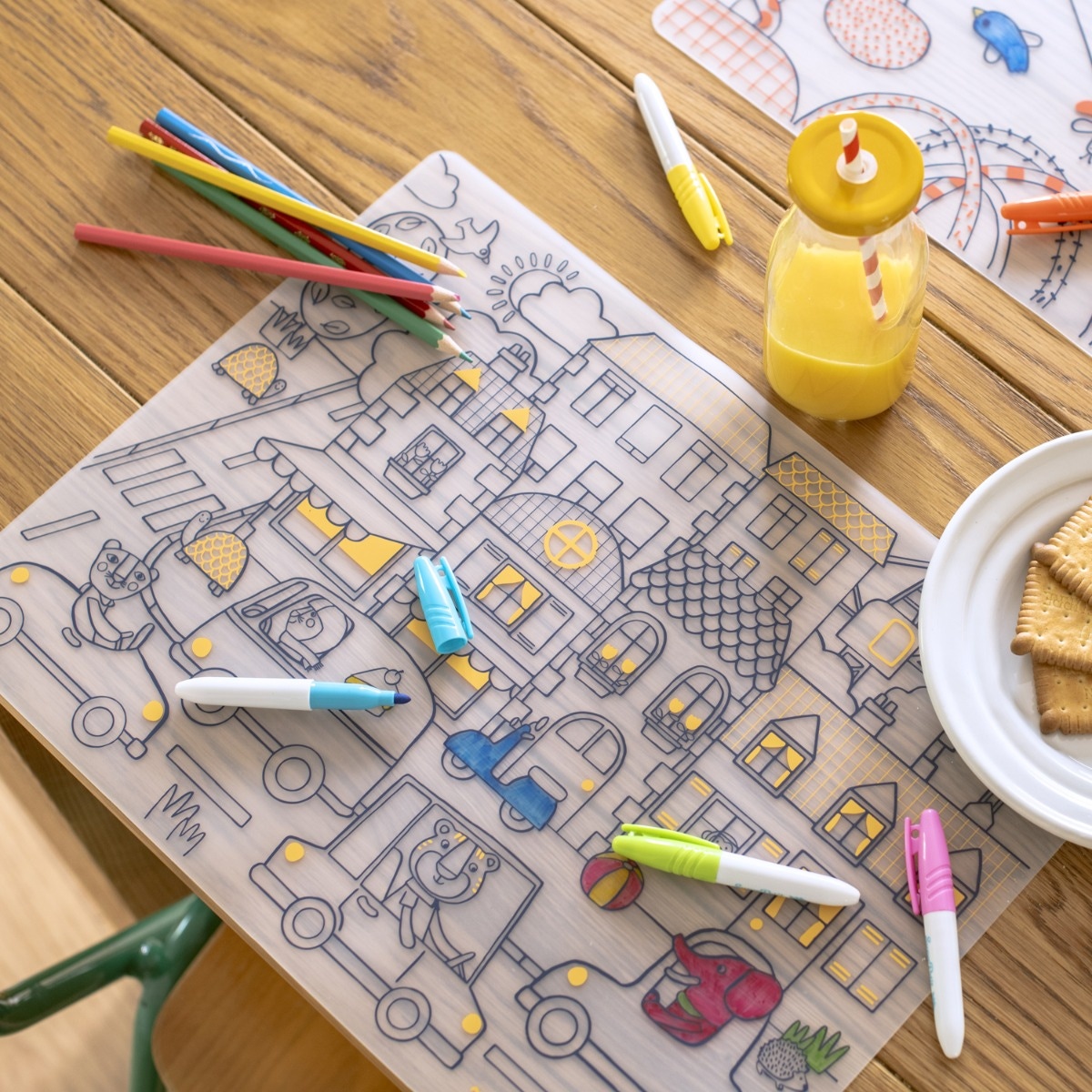 Set en silicone a colorier  5 feutres Les Popipop Moulin Roty