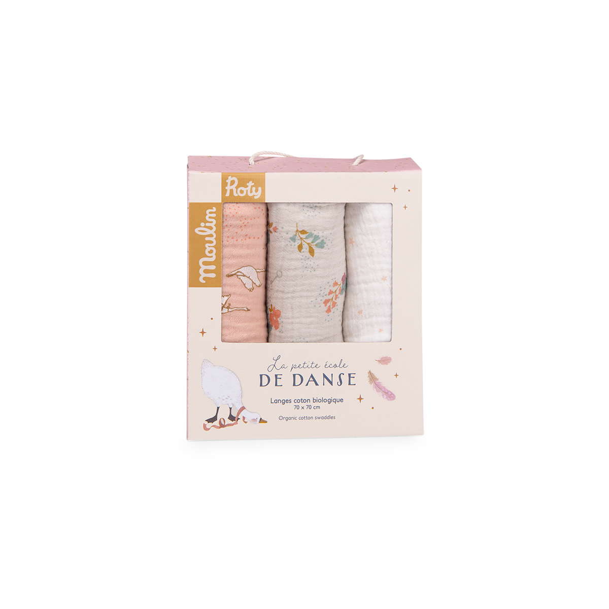 Set de 3 langes imprimes La petite ecole de danse