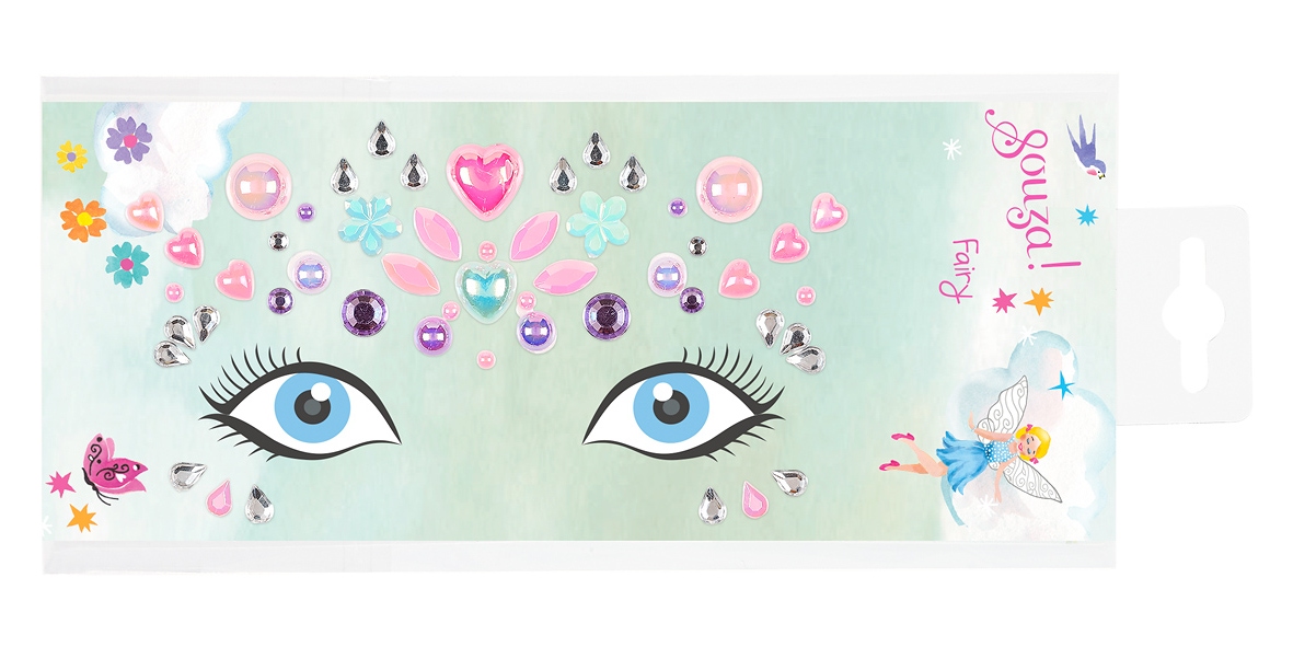 Strass visage autocollants Elfe menthe Souza