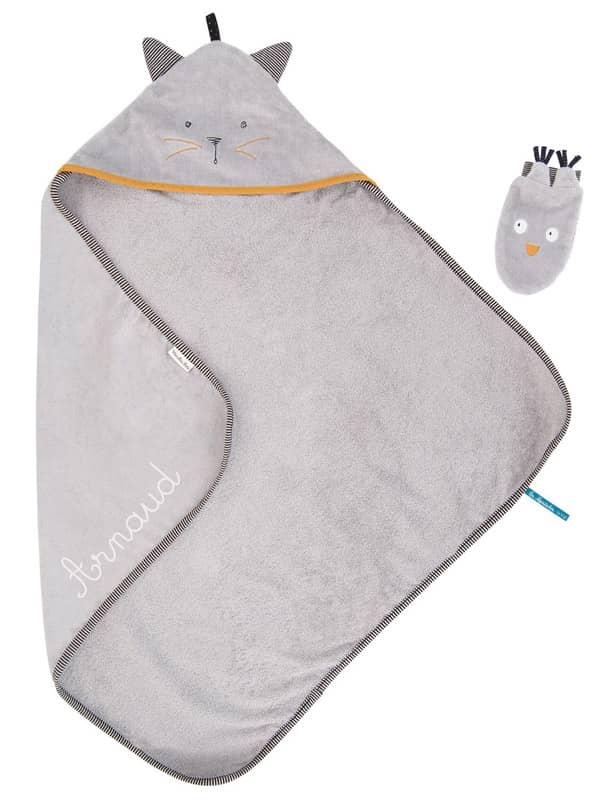 Sortie de bain a broder Les Moustaches