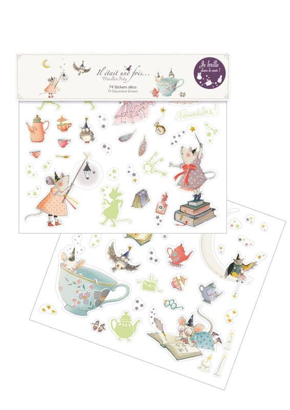 Stickers deco phosphorescents Il Etait Une Fois Moulin Roty