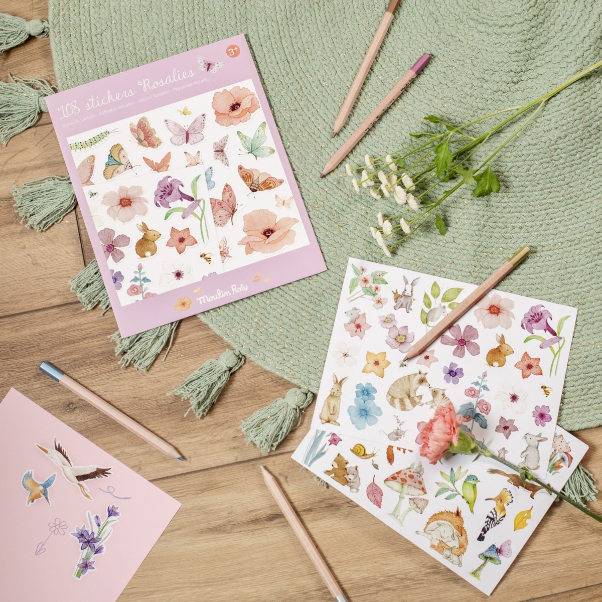 Pochette stickers Les Rosalies Moulin Roty