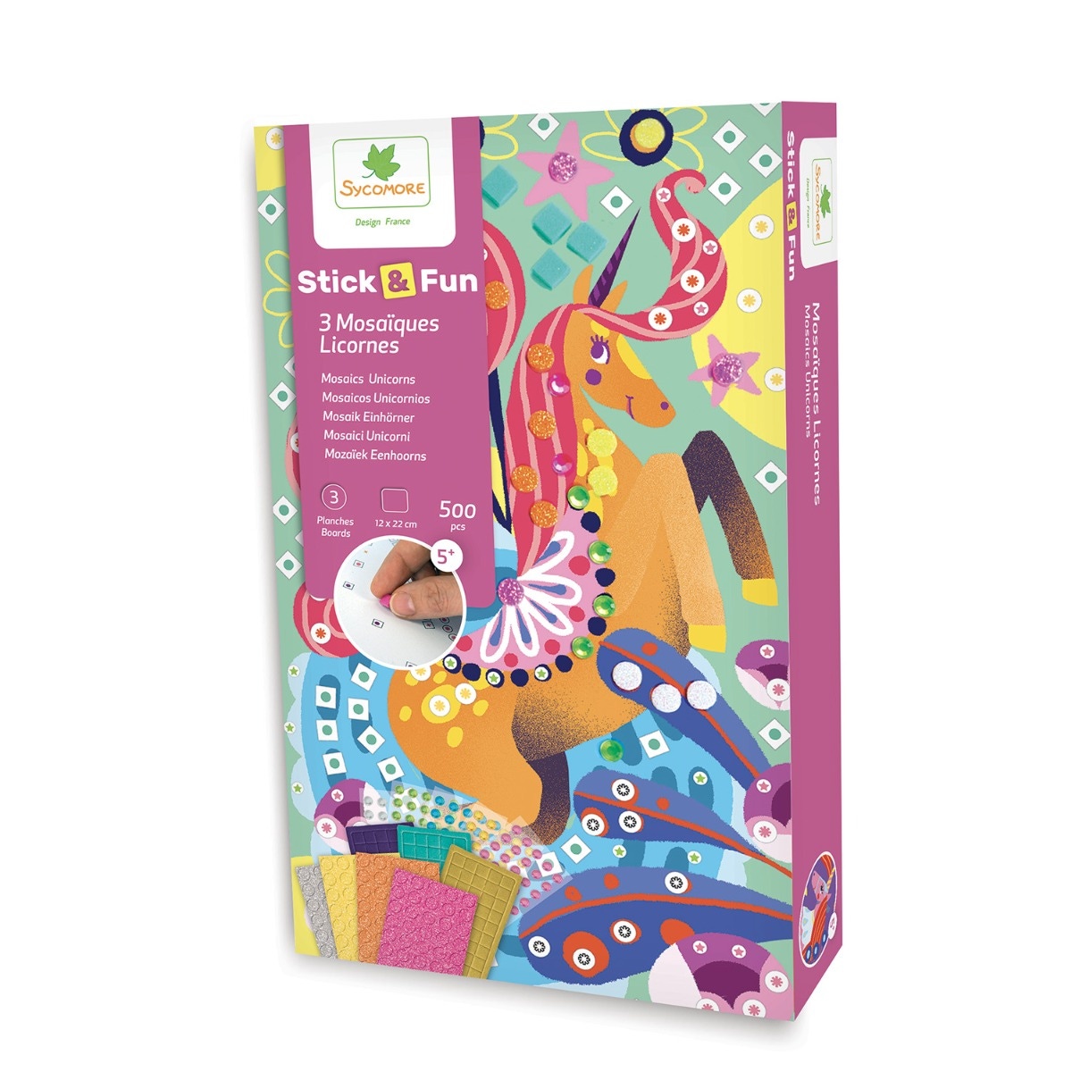 3 mosaïques Licornes Sycomore