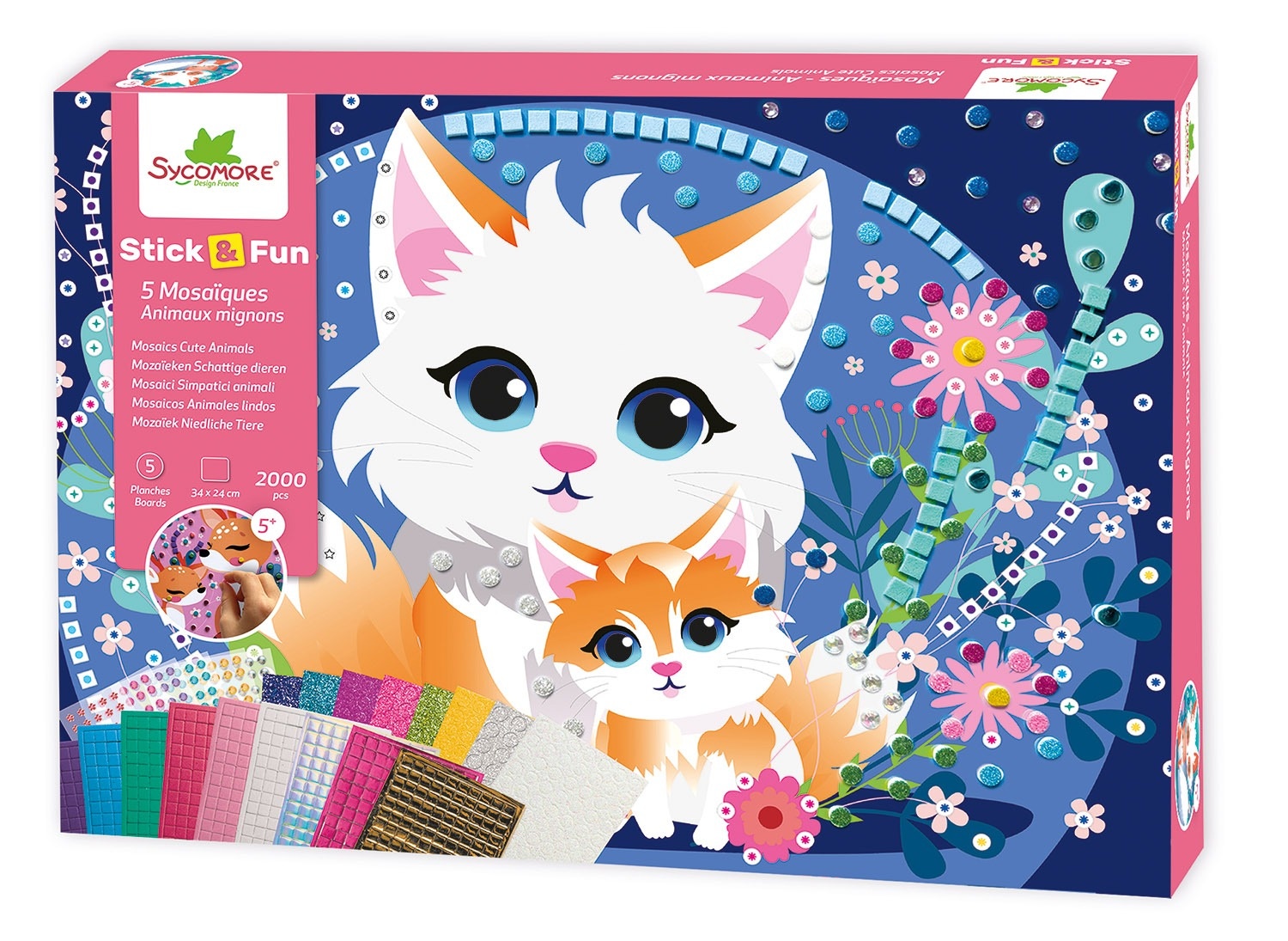 5 mosaïques Animaux mignons Sycomore