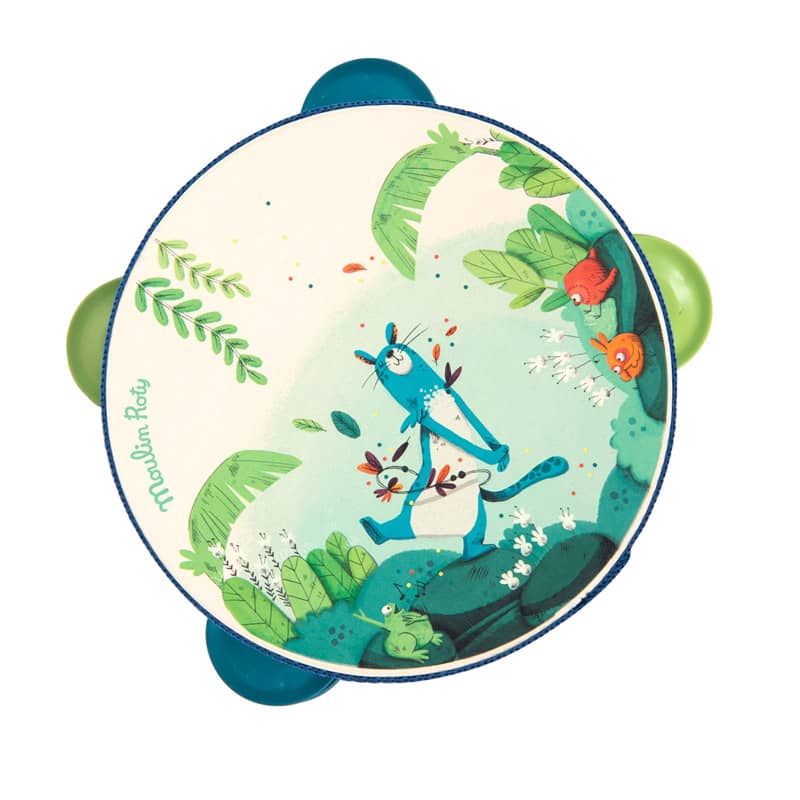 Tambourin bleu Zimba Dans la jungle Moulin Roty