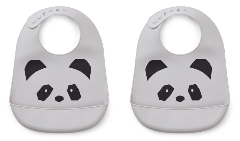 Lot de 2 bavoirs silicone Panda Tilda Liewood