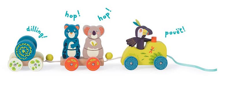 Train d'activites a tirer Dans la jungle Moulin Roty