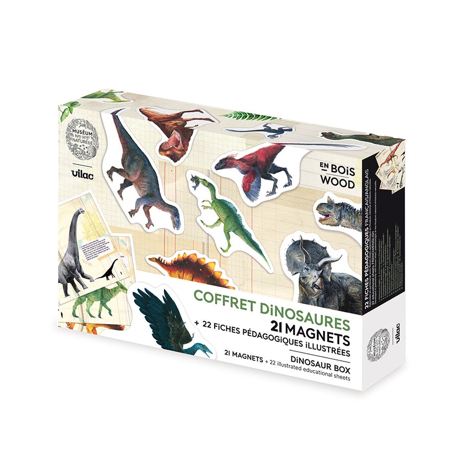 21 magnets Dinosaures Museum Vilac