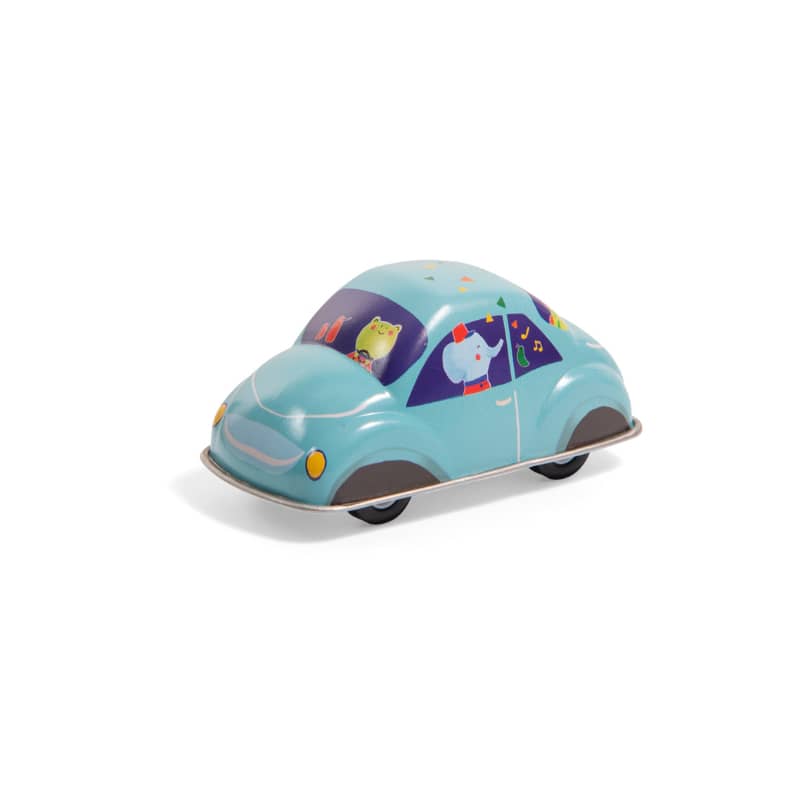 Voiture en metal a friction bleue Moulin Roty