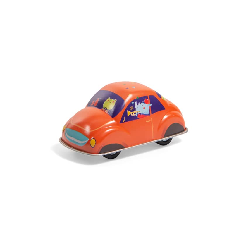 Voiture en metal orange Moulin Roty