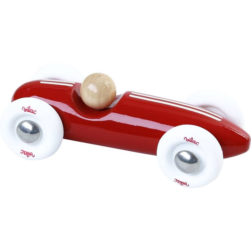 Voiture grand prix vintage petit modele rouge Vilac